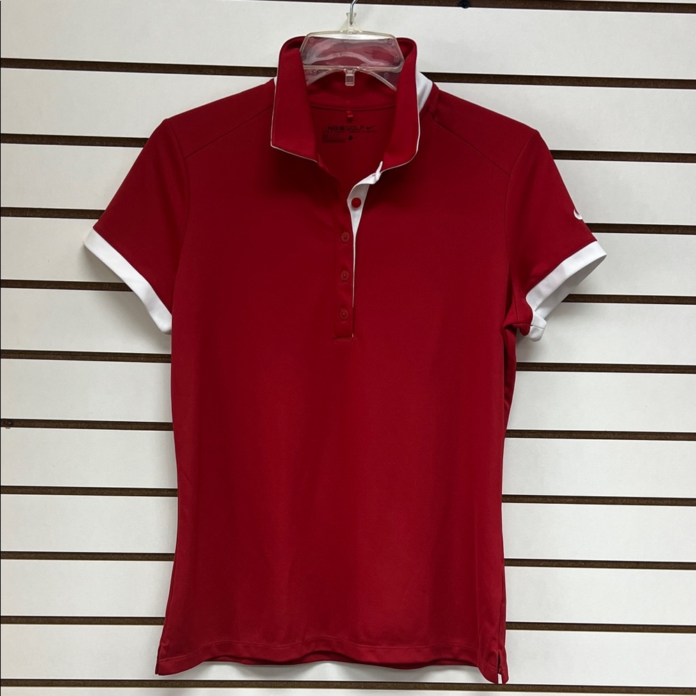 Nike Golf Red and White Shirt.